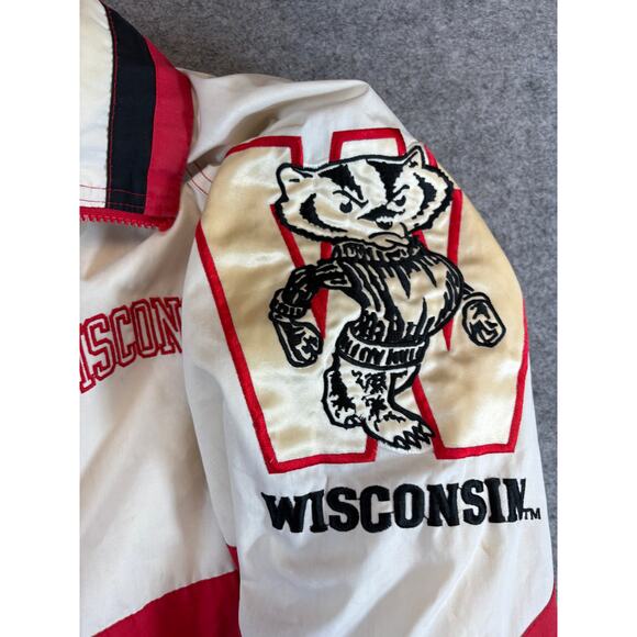 Vintage Wisconsin Badgers Starter Jacket Mens XL 1/4 Zip Collegiate Sportswear - Picture 5 of 8